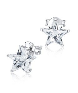 CZ Star Shaped Silver Ear Stud STS-3367 